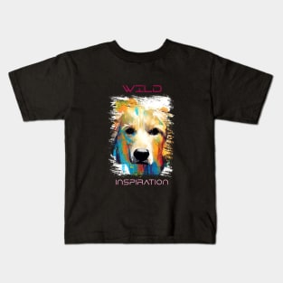 Golden Retriever Dog Wild Nature Animal Colors Art Painting Kids T-Shirt